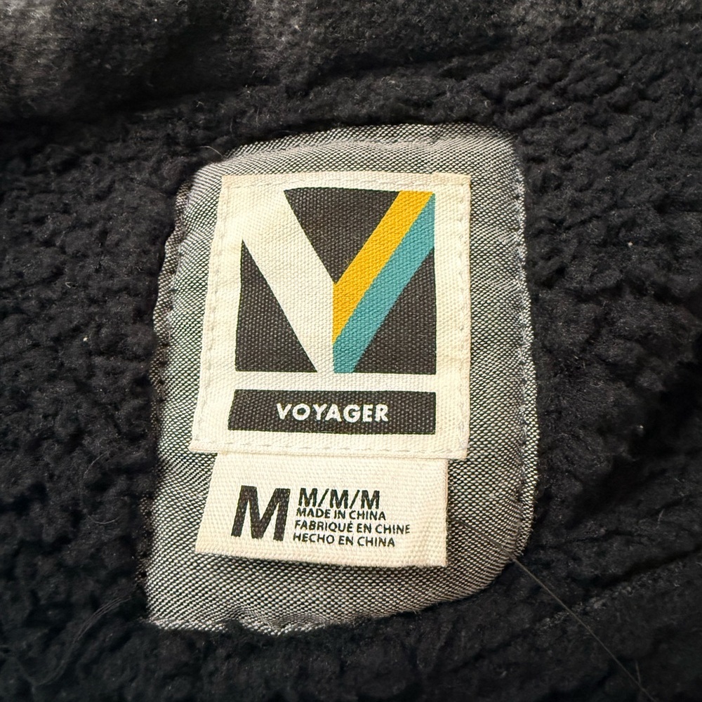 Voyager Fleece Lined Plaid Jacket Shacket Men’s Medium Black Gray Snap Front NWT - Picture 4 of 9
